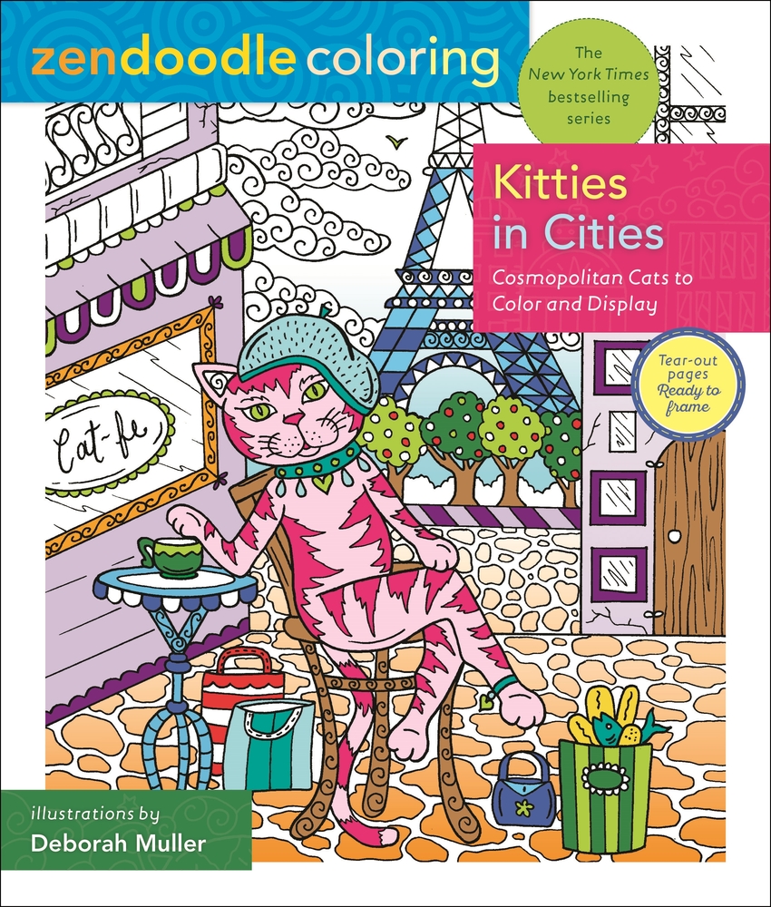 Zendoodle Coloring: Kitties in Cities