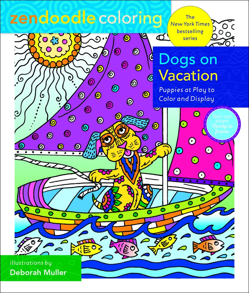 Zendoodle Coloring: Dogs on Vacation